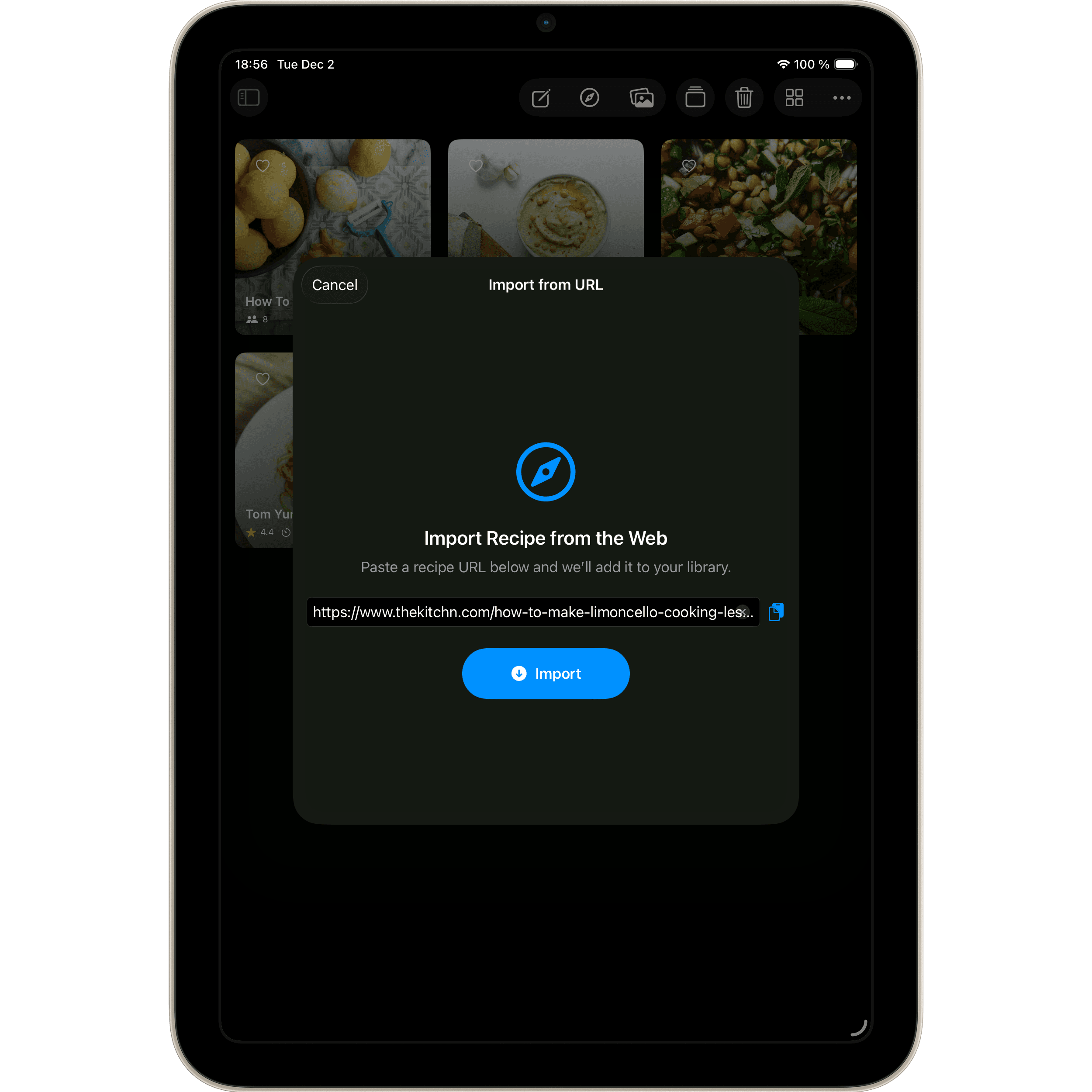 Import from URL on iPad